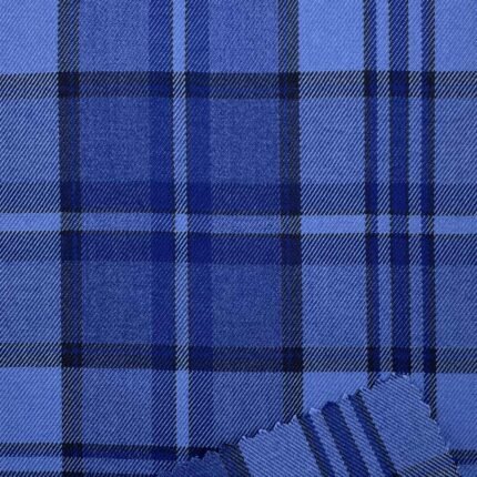 410g/m (8.1oz) 73% Polyester 25% Viscose 2% Spandex Checked Suit Fabric 150cm YF31667