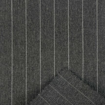 380g/m (7.5oz) 68% Polyester 30% Viscose 2% Spandex Striped Suit Fabric 150cm YF31701