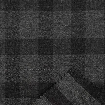 360g/m (7.1oz) 65% Polyester 32% Viscose 3% Spandex Checked Suit Fabric 150cm YF31726